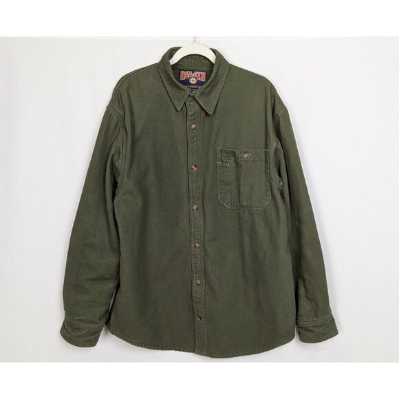 DULUTH TRADING CO L Fleece Lined Canvas Work Jacket Firehose Workwear Outdoors - Picture 1 of 10